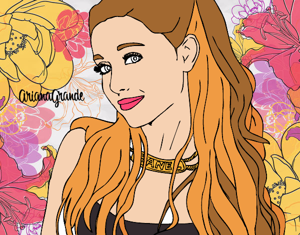 Dibujo Ariana Grande con collar pintado por chanis