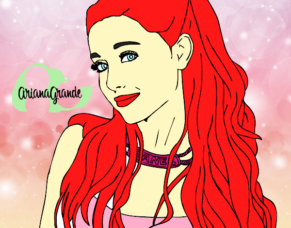 Dibujo Ariana Grande con collar pintado por vikiisr23