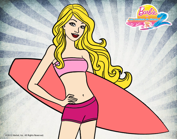 Barbie con tabla de surf