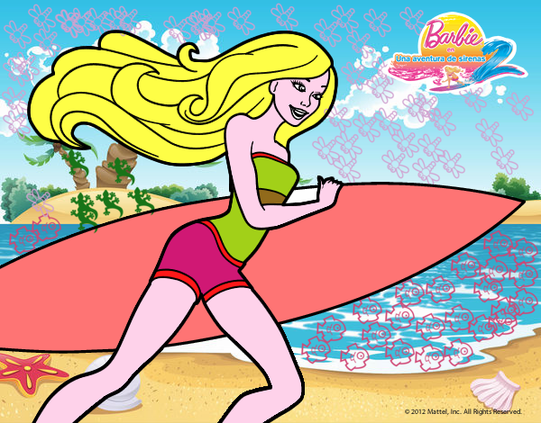 Barbie corre al agua