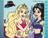 Dibujo Barbie se despiede de la reina sirena pintado por tilditus