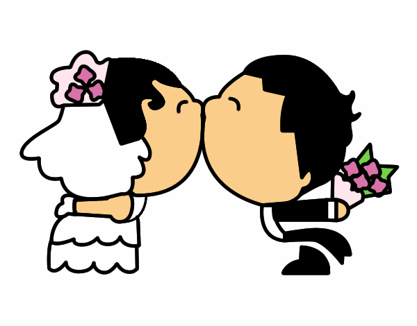 Beso de recién casados