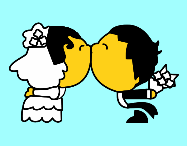 Beso de recién casados