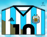 Dibujo Camiseta del mundial de fútbol 2014 de Argentina pintado por esmelu