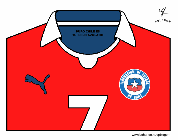 Dibujo Camiseta del mundial de fútbol 2014 de Chile pintado por vivitrang