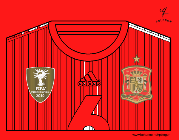 Camiseta del mundial de fútbol 2014 de España