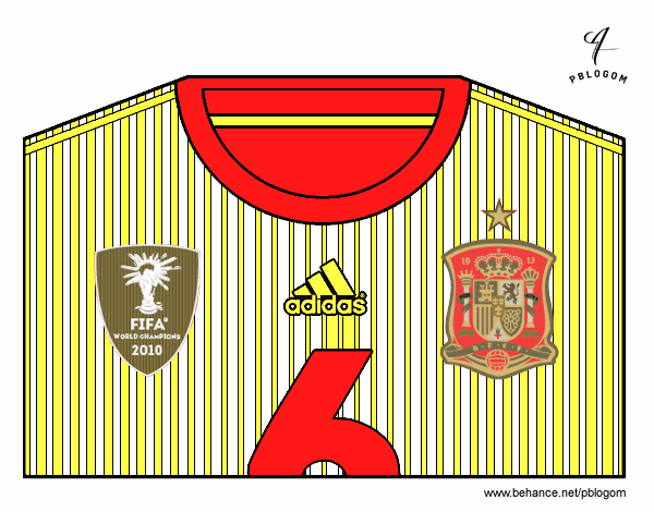 Camiseta del mundial de fútbol 2014 de España