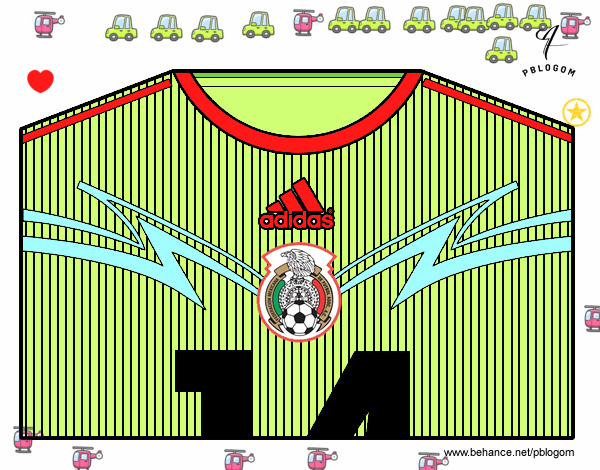 Camiseta del mundial de fútbol 2014 de México