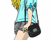 Dibujo Chica con bolso pintado por vikiisr23