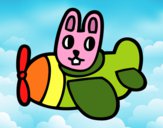 Dibujo Conejo en avión pintado por esmelu