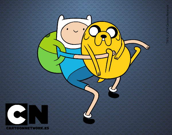 Finn y Jake abrazados