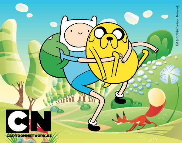 Finn y Jake abrazados