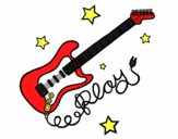 Dibujo Guitarra y estrellas pintado por DEMIAN4
