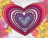 Dibujo Mandala corazón pintado por esmelu