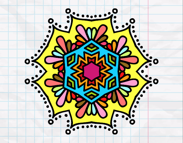 Dibujo Mandala flor simétrica pintado por chanis