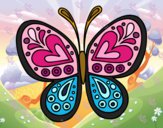 Dibujo Mandala mariposa pintado por vikiisr23