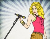 Dibujo Shakira en concierto pintado por valex1214