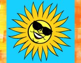 Dibujo Sol con gafas de sol pintado por tilditus