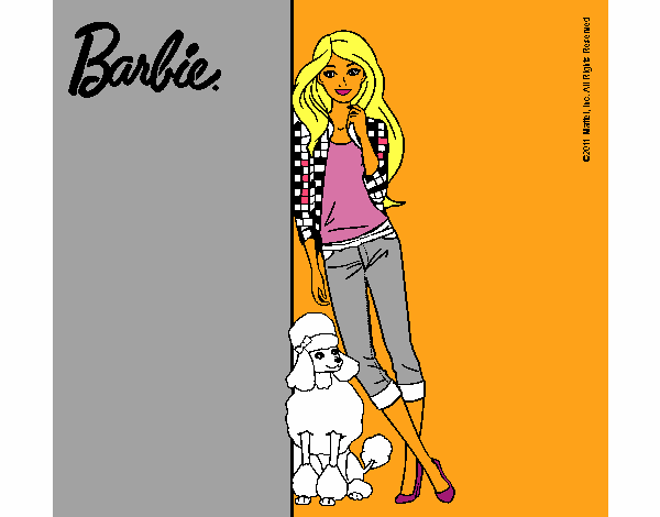 Barbie con cazadora de cuadros