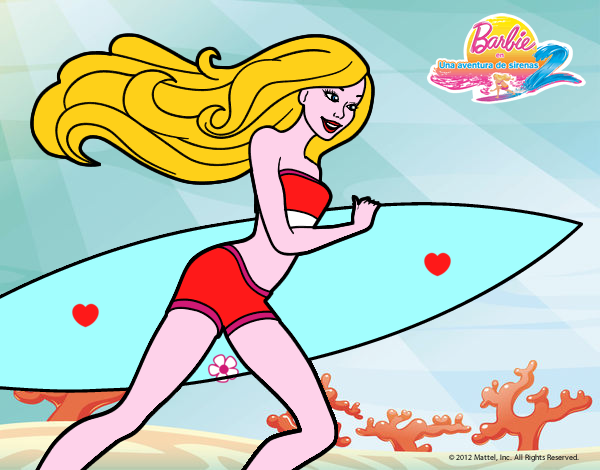 Barbie corre al agua