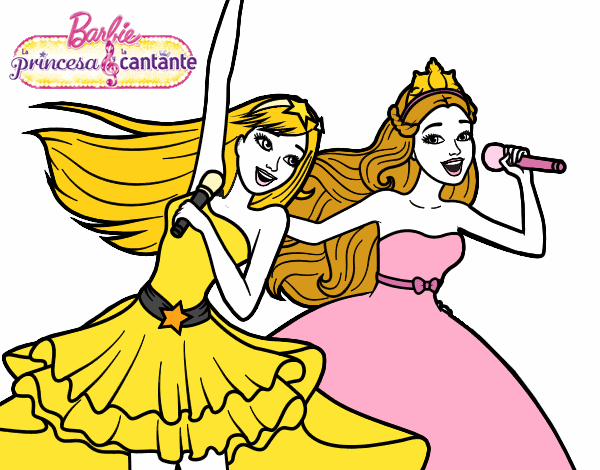 Barbie y la princesa cantando