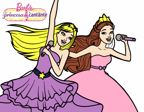 Barbie y la princesa cantando