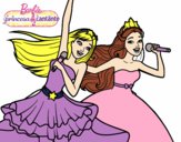 Barbie y la princesa cantando