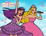 Barbie y la princesa cantando