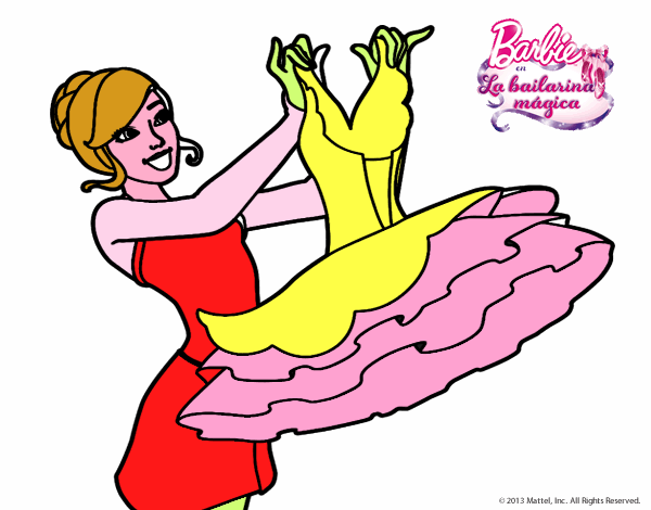 Dibujo Barbie y su vestido de ballet pintado por Agustina18