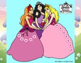 Dibujo Barbie y sus amigas princesas pintado por LunaLunita