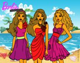 Barbie y sus amigas vestidas de fiesta