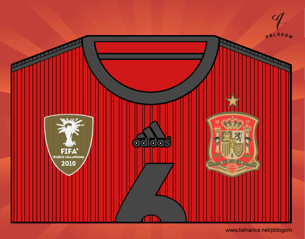 Camiseta del mundial de fútbol 2014 de España