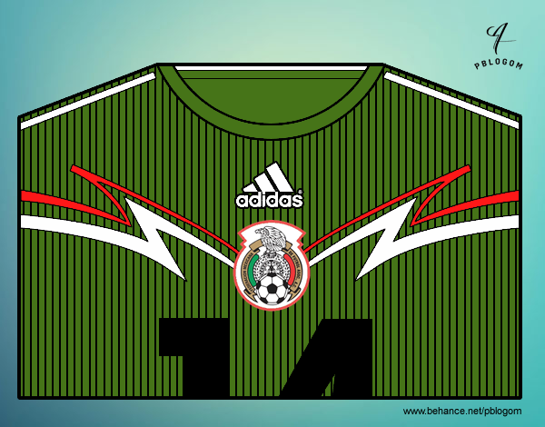 Camiseta del mundial de fútbol 2014 de México