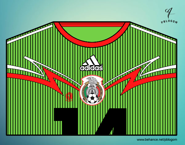 Camiseta del mundial de fútbol 2014 de México