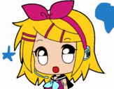 Dibujo Chibi RIN kagamine pintado por tilditus