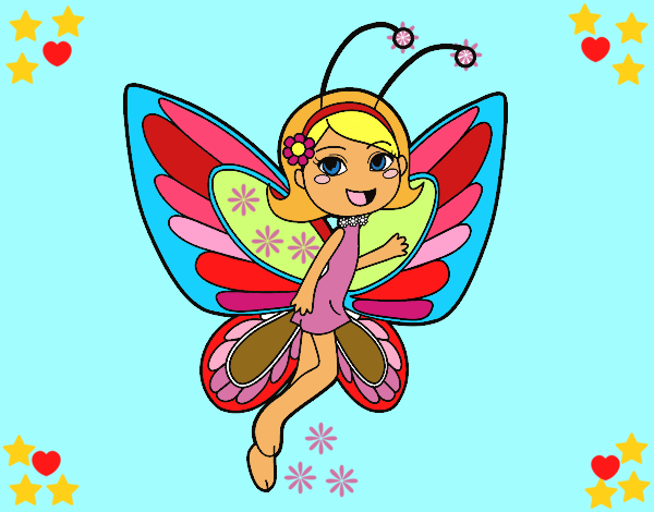 Dibujo Hada mariposa contenta pintado por LunaLunita