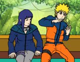 Dibujo Hinata y Naruto pintado por esmelu