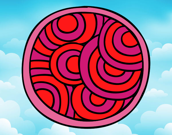 Dibujo Mandala circular pintado por LunaLunita