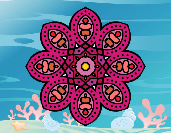 Dibujo Mandala de inspiración árabe pintado por LunaLunita