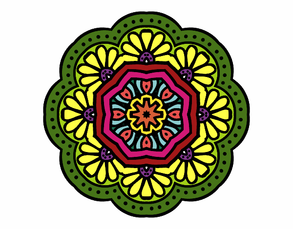Dibujo Mandala mosaico modernista pintado por LunaLunita