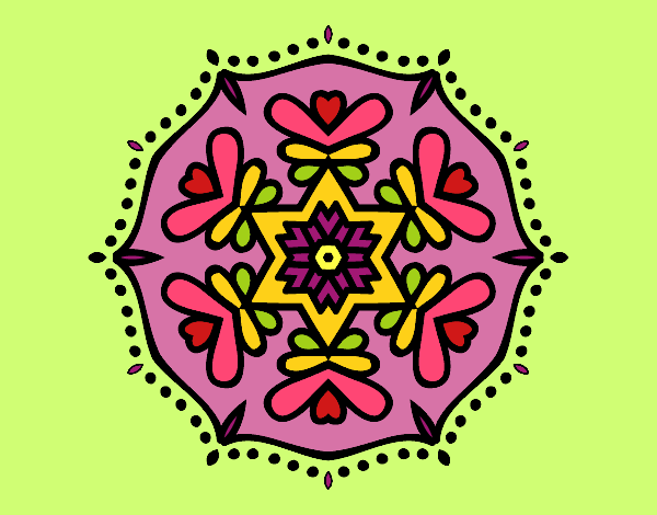 Dibujo Mandala simétrica pintado por LunaLunita