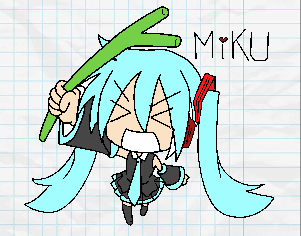 miku con su pepino