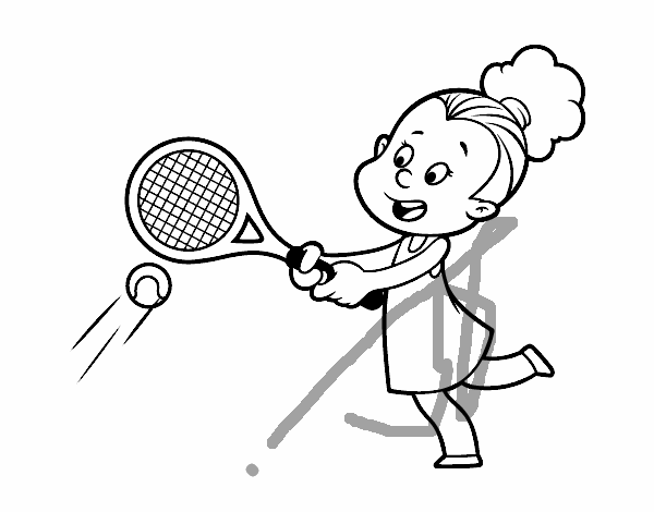 Niña jugando a tenis