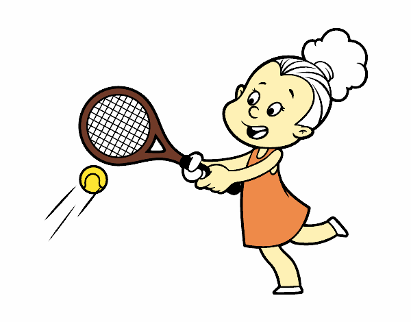 Dibujo de Niña jugando a tenis pintado por en  el día 23-06-15 a  las 21:30:19. Imprime, pinta o colorea tus propios dibujos!