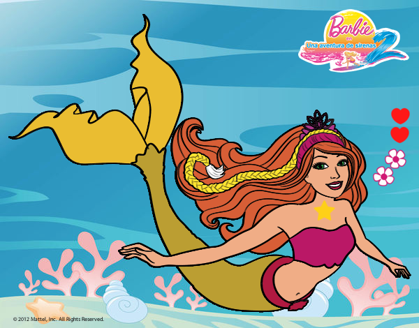 Dibujo Sirena contenta pintado por LunaLunita