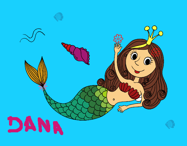Dibujo Sirena saludando pintado por LunaLunita
