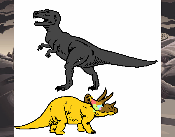 Triceratops y tiranosaurios rex