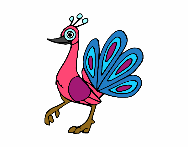 Dibujo Un pavo real pintado por LunaLunita