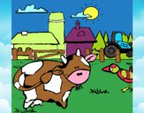 Vaca en la granja