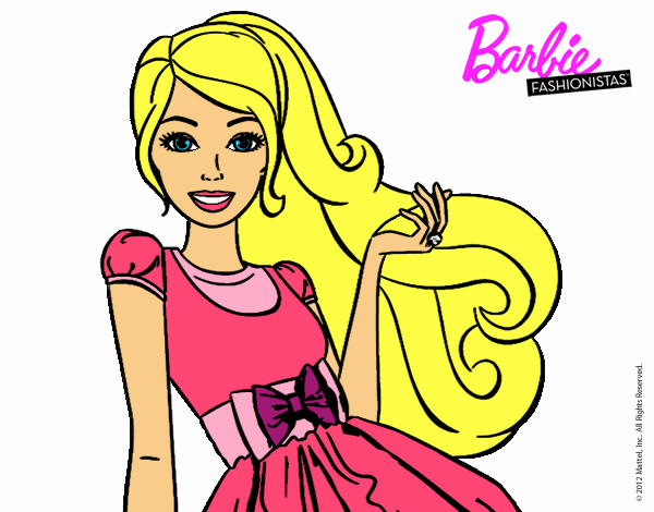 Barbie con su vestido con lazo